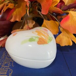 Vintage Rhosenthal Rhinestone Germany Trinket Box‎ Heart Shaped Jewelry Dish